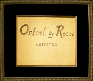 「Ordeal by Roses REEDITED」／三島由紀夫／(Handwritten title letter for "Ba Ra Kei : Ordeal by Roses, " Renewed edition / Yukio Mishima)のサムネール