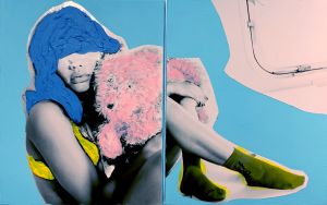 ピンクのぬいぐるみと青いジェラシー／米原康正／(/ Yasumasa Yonehara)のサムネール