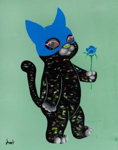 マスク 猫　黒猫のサムネール